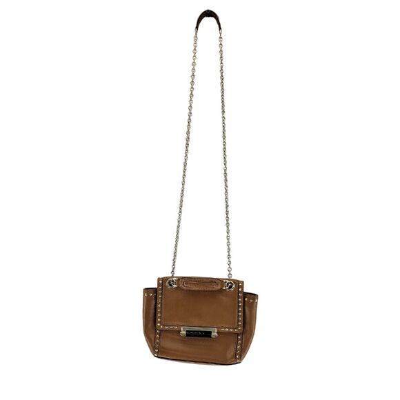 Diane Von Furstenberg Highline Chain Bag Caramel Brown Leather Gold Tone - Picture 5 of 13